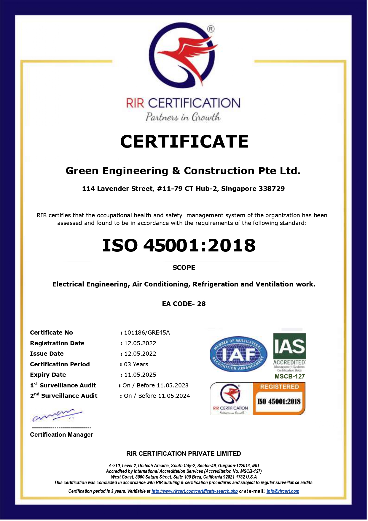 ISO 45001 – 11.05.2025